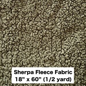 Sherpa Fleece Fabric Cozy Textured Sage Olive Machine Washable (18” x 60”)